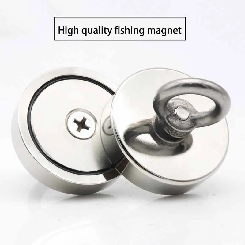 риболовен магнит капацитет от 60 мм с въже, неодимови търсачките магнити D60, на ръка, с отвор, рым-болт за спешни улов, магнитен гърне