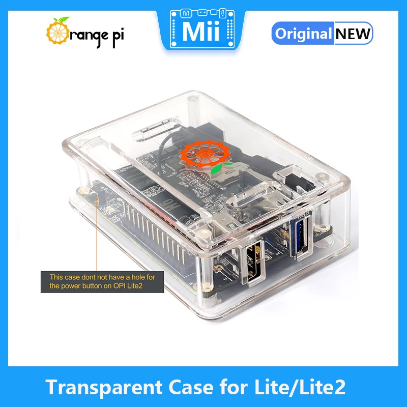 Оранжев калъф Pi case, прозрачен калъф от ABS-пластмаса, за да платки Lite / Lite2, лесна инсталация и точно на отваряне