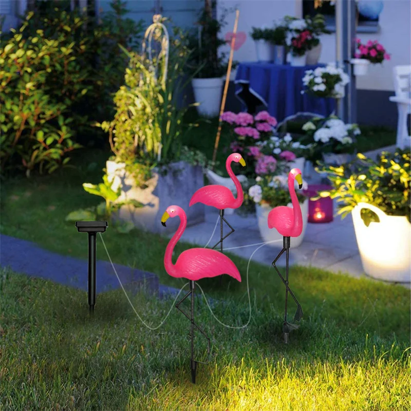 Слънчево Осветление За градината, Лампа с Фламинго, Водоустойчив Светлина за Косене на трева, Озеленяване на Двор, Дом, Автоматично включване/Изключване, Лампа за Украса на Тревата