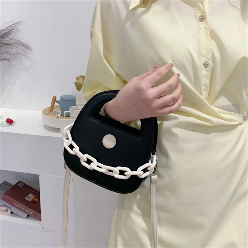 Дамска чанта с акрил на веригата 2022, Тенденция Чанта През рамо От Изкуствена кожа, Луксозна Дизайнерска Чанта INS, Малка чанта-Тоут, Чанта-Месинджър Y2K