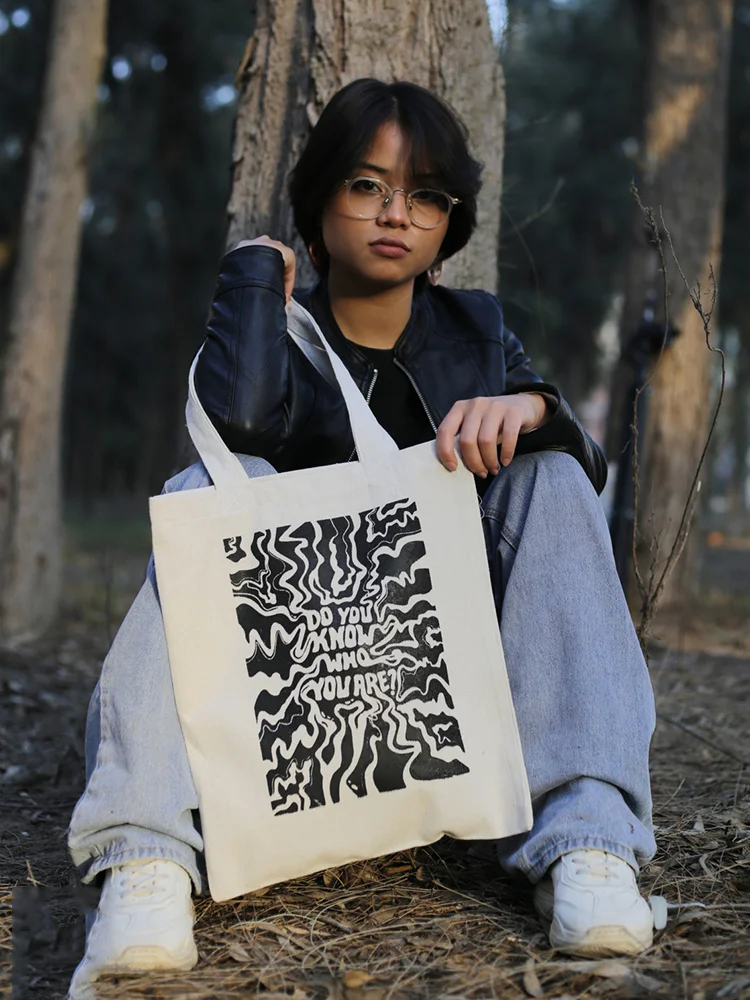 Дамски холщовая чанта за пазаруване, модерна чанта с надпис Y2K, графити, дамски тъканно чанта през рамо, еко-чанта-тоут, множество чанта за пазаруване
