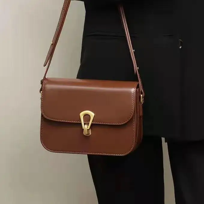 Дамски чанта от телешка кожа, новост 2022 година, дамска чанта, модерен универсална чанта ins, кожена чанта през рамо, малка квадратна чанта