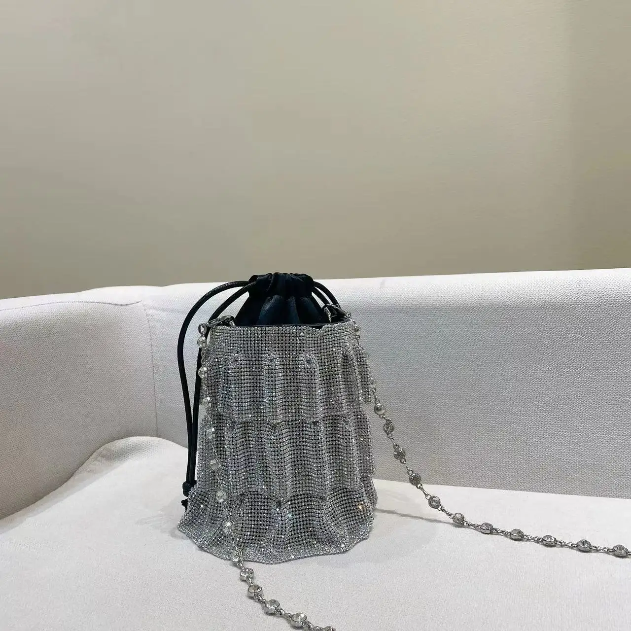 Луксозна чанта чанта с волани от кристал окото, дизайнерски вечерни клатч с кристали, чанта с блестящи диаманти, чанти през рамо