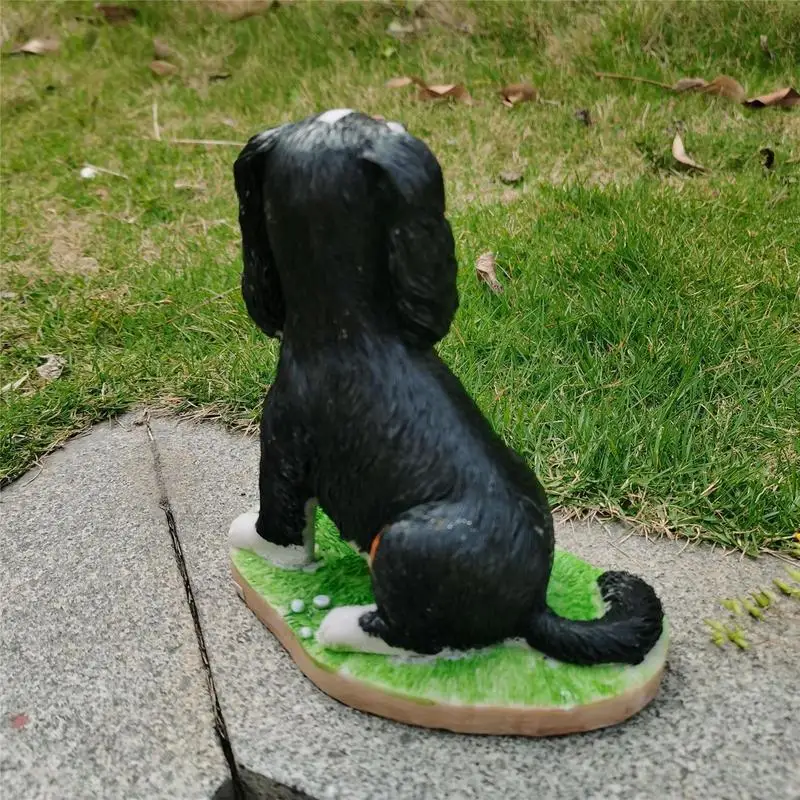Статуетка на крал Чарлз от изкуствена смола, кавалер Кинг Чарлз Шпаньол, статуетка на кучетата на крал Чарлз за любителите на кучета, тенис на градина