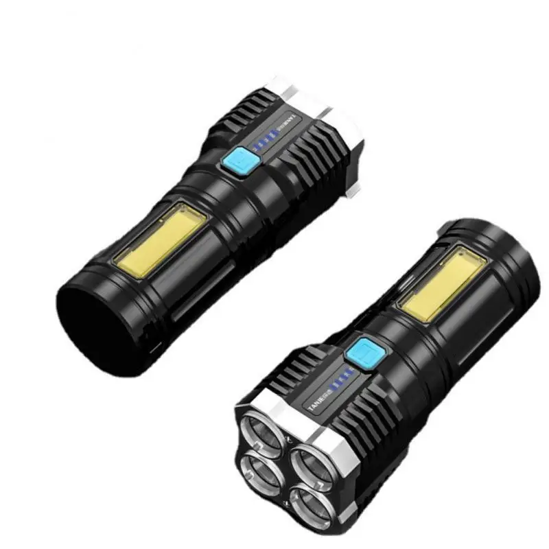 Основната COB led фенерче със силно странично осветление, улично портативен домашен фенерче, USB акумулаторна фенерче, фенер с индикатор за мощност