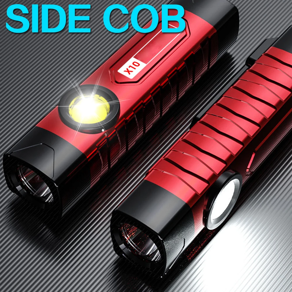 Най-новият дизайн Преносим фенер Вградена батерия USB зареждане led мащабируем водоустойчив тактически фенер фенер за къмпинг