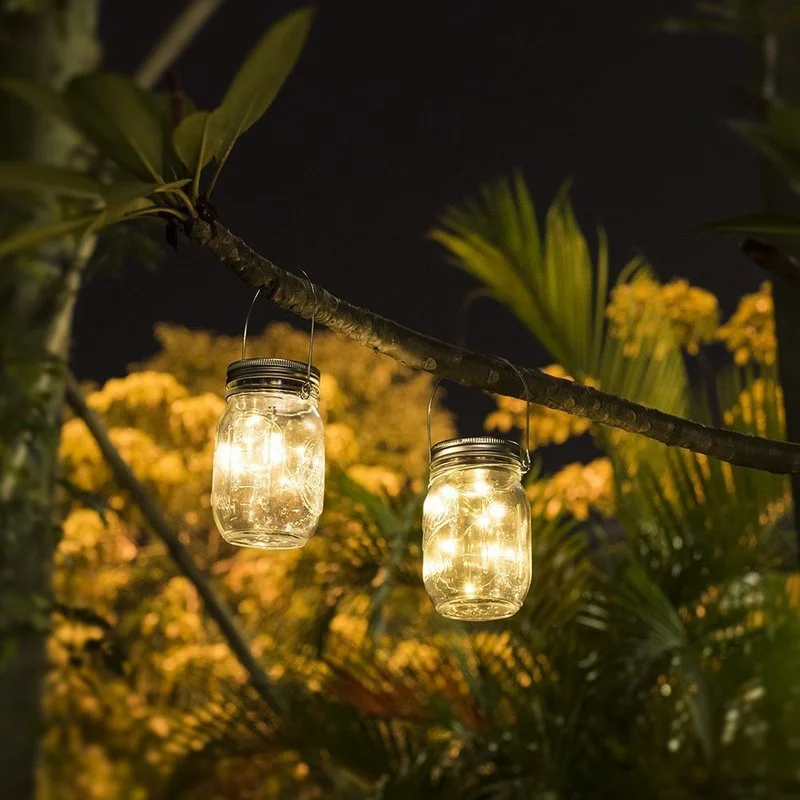 Слънчевата енергия Mason Jar Капак Lights led водоустойчива гирлянди от приказна светлина, градински декор, Коледни светлини, сватбен декор на открито