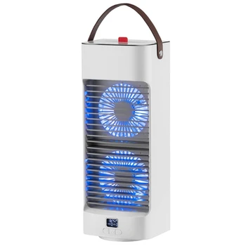1 комплект мини персонален климатик, овлажнител за въздух PVC с led USB настолен вентилатор