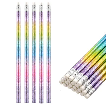 10ШТ Звездното небе Дъгата молив HB Градиентные Цветни моливи комплект моливи за рисуване за деца Студентски изпити по рисуване ученически пособия
