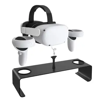 2 Влакчета VR Поставка С Неплъзгащи Накладка 2 Влакчета От Алуминиева Сплав Стабилен Органайзер Монтиране на стена Станция За Дисплея на Слушалката Oculus 2 Поставка