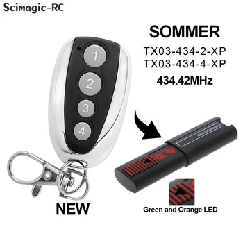 4-канален, зелено и оранжево ключ за дистанционно управление на гаражни врати за SOMMER TX03-434-4- XP 434,42 Mhz контролер за предавателя на врата