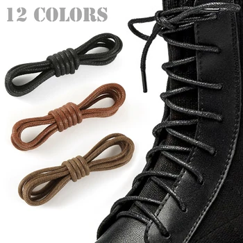 60-180 СМ 12 цвята Водоустойчив Кръгли Шнурове от Восъчна Кожа За обувки Класически Прости Меки Универсален Ремък За Обувки