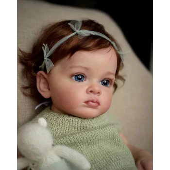 60 см, готова кукла Reborn Tutti, момиче с боя Genesis, високо качество на 3D слоеве на кожата, видима виена, същата като на снимката