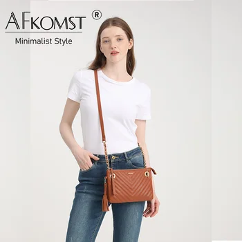 AFKOMST, ежедневното модно бижу, Liusu, дамски однотонная чанта през рамо, женствена чанта през рамо от изкуствена кожа