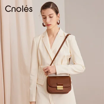 Cnoles, дамски чанти през рамо, кожена луксозна дизайнерска нова тенденция мини чанта през рамо за мобилен телефон