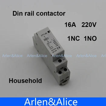 CT1 2P 16A 1NC 1NO 220/230V 50/60 Hz Din-рейк Домакински модулен контактор за променлив ток
