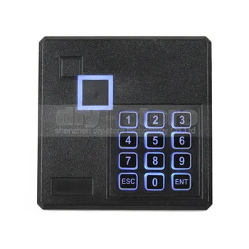 DIYSECUR Черен водоустойчив 125 khz четец на ID-карти EM4100, клавиатура за контрол на достъп Wiegand 26, RFID-четец 103A