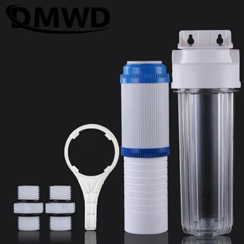 DMWD 10 инча Предварителен филтър от полипропилен памук, взрывозащищенная прозрачна бутилка, пречистване на вода, омекотител, филтърен патрон с активен въглен