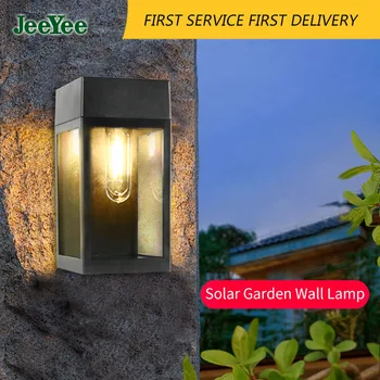 JEEYEE Слънчев led външен стенен монтаж лампа, аксесоари за врати табели, лампа за украса на градината, лампа за тераси, озеленяване на вътрешен двор, на улицата градински лампа