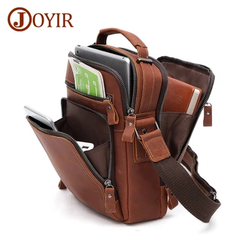 JOYIR Мъжка чанта през рамо от естествена кожа, реколта чанти с малка клапа, ежедневни офис чанти-незабавни посланици, модерна чанта през рамо, нова