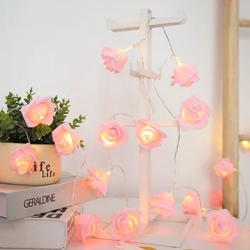 Led гирлянди от рози, които работят от USB/батерии, led приказни светлини, Коледни светлини, градинска украса, гирлянди за външно осветление