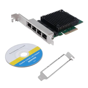 PCIE X4 2,5 G гигабитная мрежова карта RTL8125B 4-портов мрежова карта Ethernet тенис на сървър мрежова карта