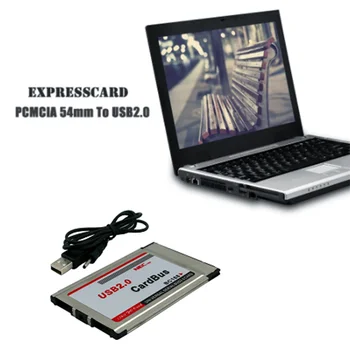 PCMCIA към USB 2.0 CardBus двойна 2 порта 480 М адаптер за карта с памет за преносим КОМПЮТЪР на Компютър