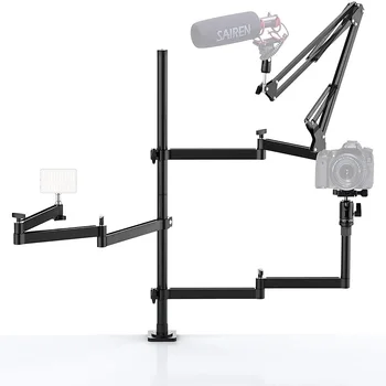 ULANZI Мултифункционална поставка за стрели директно на естер, стойка за микрофон, Гъвкава настолна поставка, скоба, за камери, за монтиране на стена за уеб камера