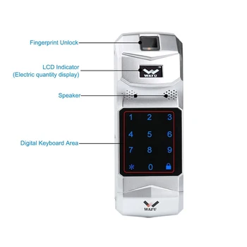 WAFU 011A 019 010 Бележник за пръстови отпечатъци Адаптер за въвеждане на парола Smart lock Fingerpinte Адаптер гласовите команди Smart lock достъп без ключ