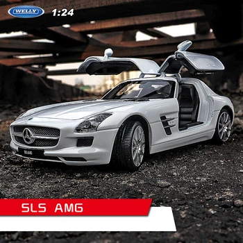 WELLY 1:24 Mercedes Benz SLS AMG спортен модел автомобил сплав играчка Molded под налягане модел за симулация на кола украса момче колекция подарък B151