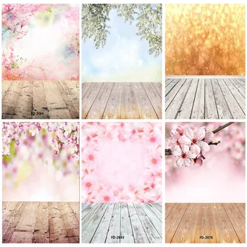 ZHISUXI Винил фонове, за снимки на поръчка, подпори, пролетта цъфти, блясък цъфтящи клони дървена фон, NY-35