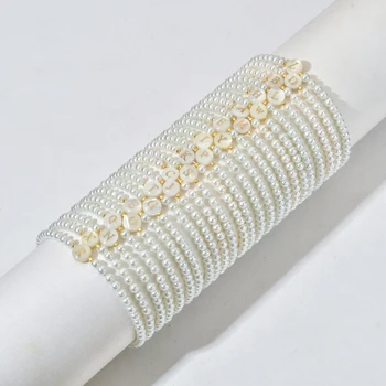 ZMZY Класически инициали Нова мода гривна с надпис във формата на миди Женски гривна с имитация на перли, ръчно изработени бижута за жени подарък