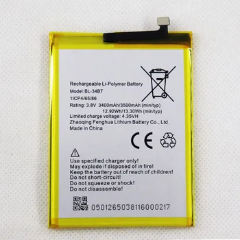 Батерията на мобилния 3,8 за Tecno KA7/Spark 2 BL-34BT 3500 mah батерия за телефон