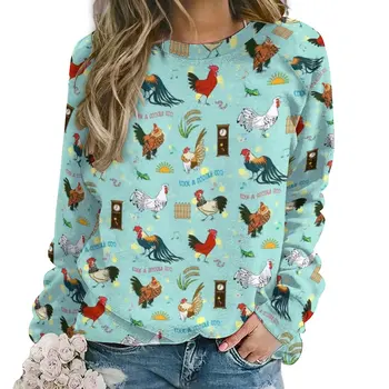 Блузи с образа на сладкото анимационен пиле, дамски блузи с красиви петли, уличен стил, ежедневни hoody с качулка, пролетно графична дрехи с дълъг ръкав Kawaii