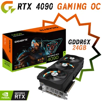 Видеокарта GIGABYTE RTX 4090 GAMING OC 24G видео карта GDDR6X 24GB GPU 354bit NVIDIA RTX4090 PCIE4.0 Честота на ядрото 2535 Mhz