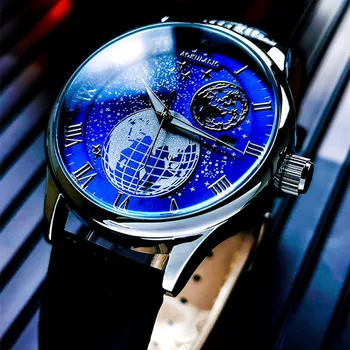 Водоустойчив мъжки механични часовници AOKULASIC, модерен бизнес часовници, тенденция, висок клас марка, мъжки автоматично ръчен часовник Relogio Masculino
