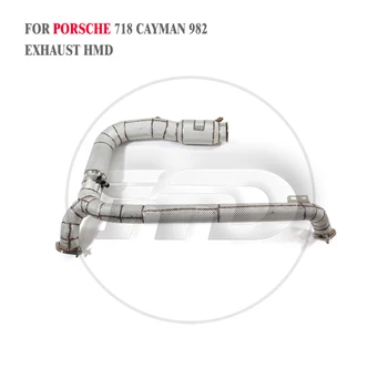 Выпускная система HMD High Flow Performance Downpipe за Porsche 718 Cayman, Boxster 982 2.0 T с пълна теплозащитным екран