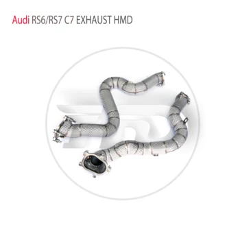 Выпускная система HMD Високопроизводителния Канализация тръба за Audi RS6 RS7 C7 2013-2020 Без Колектор Каталитичен конвертор