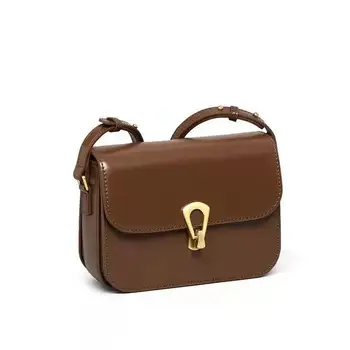 Дамски чанта от телешка кожа, новост 2022 година, дамска чанта, модерен универсална чанта ins, кожена чанта през рамо, малка квадратна чанта