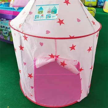 Детска палатка Cmgb Princess Castle, детска сгъваема детска палатка, играчка-къща за вътрешна и външна употреба-Розов