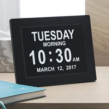 Дневните Часове Дигитален Календар с Много Голям Показване на дата и час Без Съкращения за по-възрастни Хора, Страдащи от Загуба на паметта, Деменция