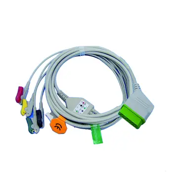 Едно парче Кабел за ЕКГ на Пациента IEC с 3-ма и 5-ма се залепва За монитор ЕКГ-электрокардиографа NIHON KOHDEN