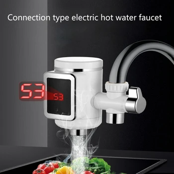 Електрически кухненски бойлер Кран миг загряване на топла вода кран на студено отопление кран безцилиндровый проточный бойлер