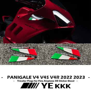 Италиански три-цветни Флагове за Крилете 3D Стикер На Крило и От двете Страни Стикер За Ducati PANIGALE V4 V4S V4R 2022 2023 SBK Нова