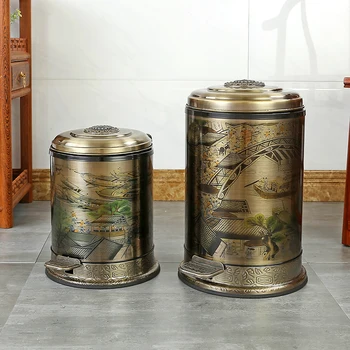 Китайското антикварное кофа за боклук, луксозни домакински хол, баня, кухня, голям педальное кофа за боклук