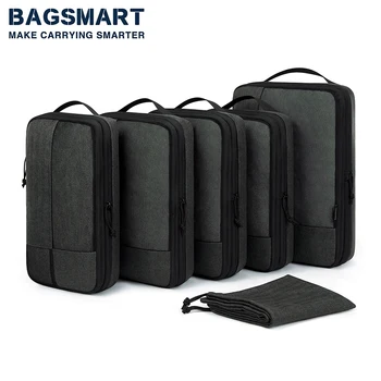 Компресия опаковъчни кубчета BAGSMART за мъже, пътен разтегателен органайзер за съхранение на багаж, организаторите за опаковане на ръчен багаж за жени