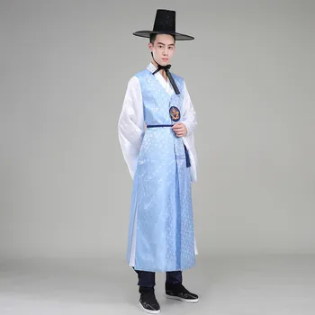 Коприната е православен корейски, традиционен костюм, корейски кралски сватбен костюм, сатен, мъжки ханбок, корейски костюми, етническа облекло 18