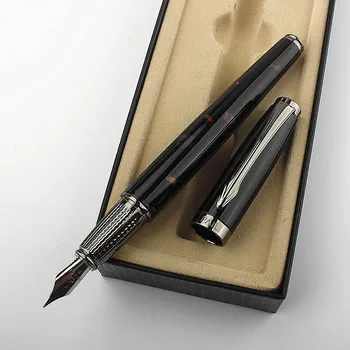 Луксозна метална писалка с художествен модел, бизнес канцеларски материали, офис химикалки със златни мастило, нови