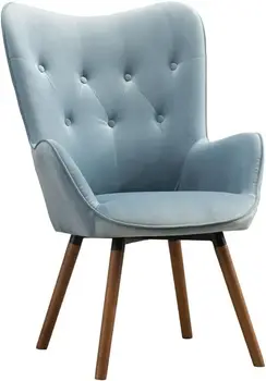 Мебелен стол Doarnin с акцент върху копчета от шелковистого кадифе, бял