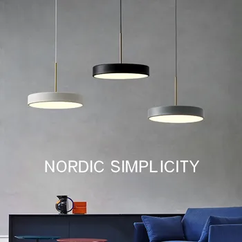 Модерен интериор за дома, полилей от ковано желязо, кръгли висящи лампи в скандинавски минималистичном стил, за таван, за бар, кухня, трапезария, спалня